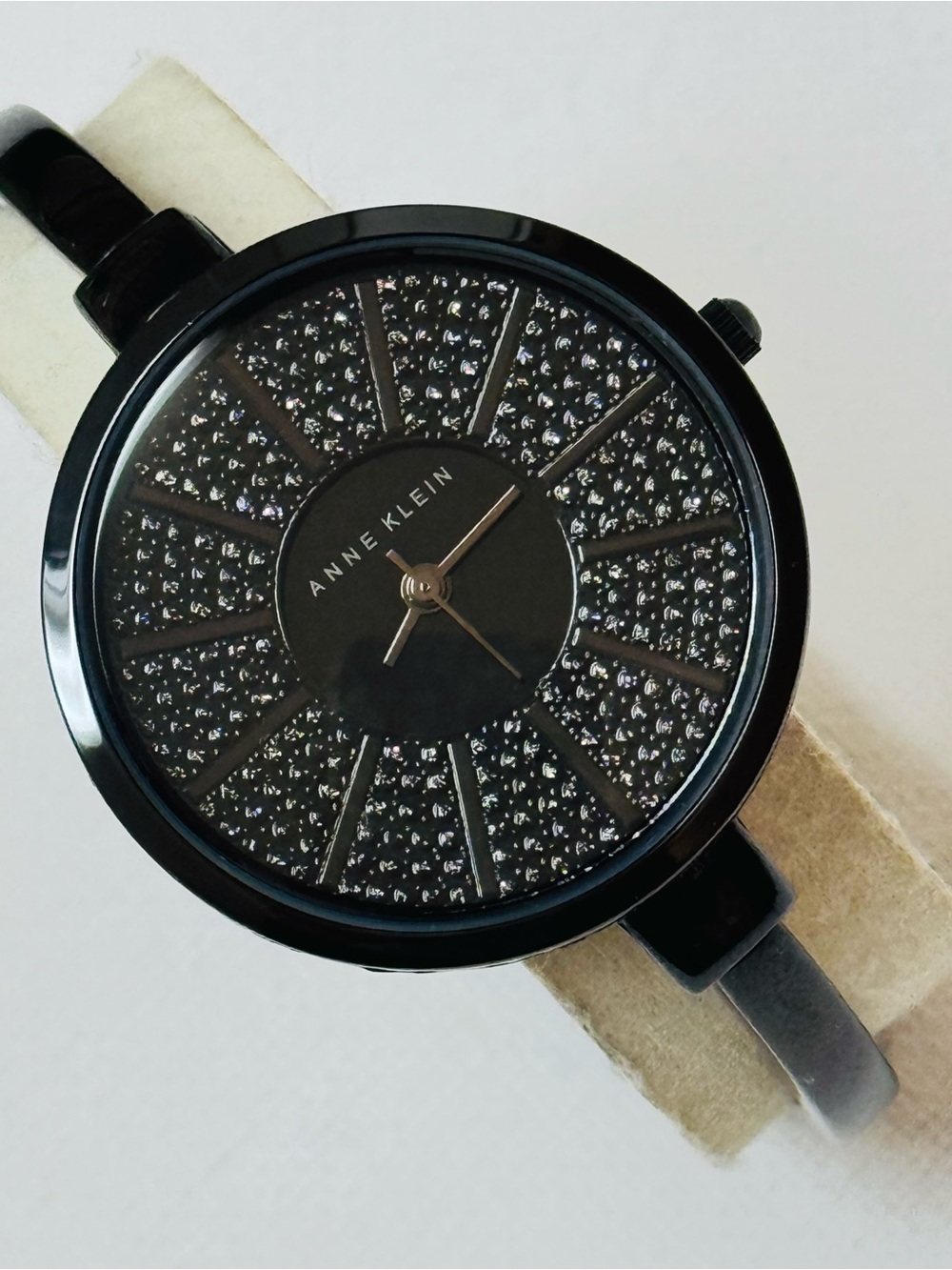 Anne Klein 32mm Midsized Face Women's Black Bracelet Watch 6.5" MAX AK/1471B